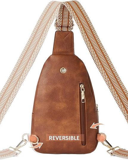 BOSTANTEN Small Sling Bag for Women Leather Crossbody Bags Fanny Pack Chest Bag for Travel