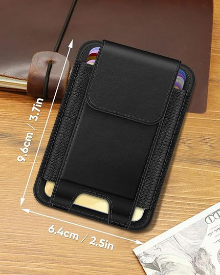 FINPAC MagSafe Wallet, Magnetic Card Wallet Holder for iPhone 17/16/15/14/13/12 Series, Safe RFID Blocking Slim Leather 6 Card Holder for Women Men