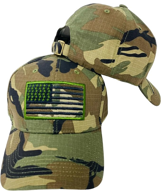 Roytrense Embroidered American Flag Unisex Baseball Cap (100% Cotton)
