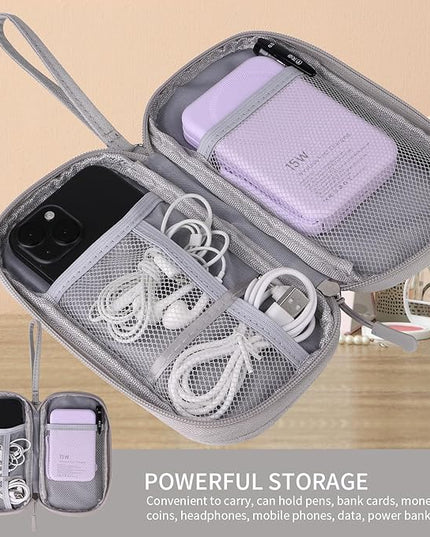 Universal Cable Organizer - Electronics Accessories Bag for Charger, Phone, Memory Card, Travel Gadget Bag (Grey)