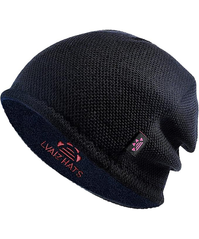 Lvaiz Mens Winter Beanie Hat Warm Fleece Lined Skull Cap for Men Reversible Women Windproof Watch Hat Knit Warm Unisex Beanie