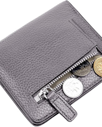 AINIMOER Small Leather Wallet for Women, Ladies Credit Card Holder RFID Blocking Women's Mini Bifold Pocket Purse