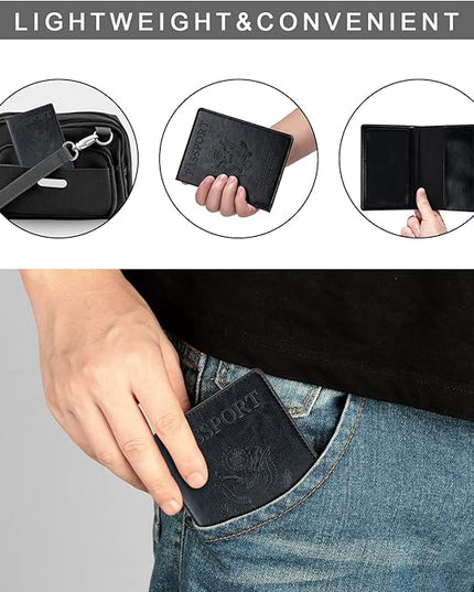 2 Pcs Passport holders，Ultra Slim passport wallet，PU Leather Passport Cover Case for Women and Men