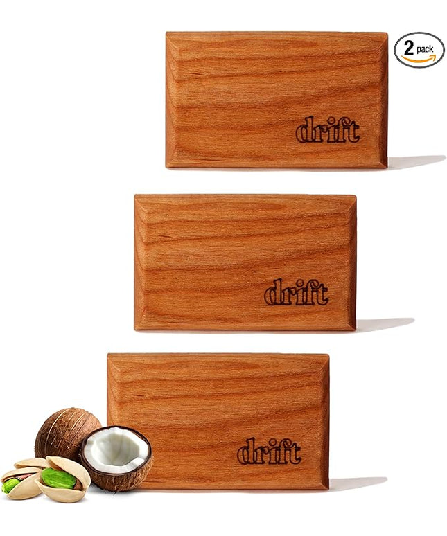 Drift Car Air Freshener - The Original Wood Air Freshener - Car Odor Eliminator - Long Lasting Scent - Metal Clip - Clean Ingredients - Coconut & Pistachio Scent 3 Pack Refill - NO CLIP INCLUDED
