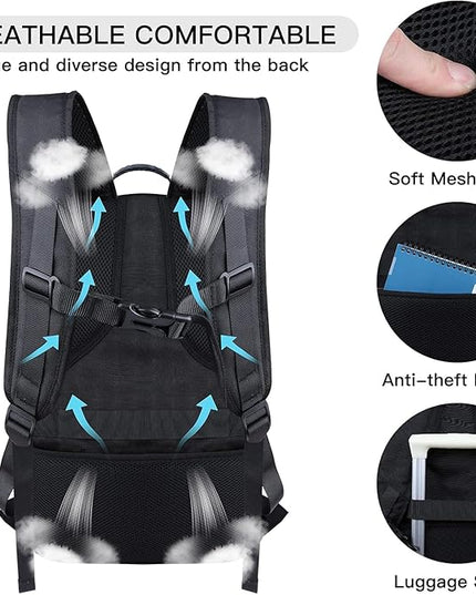 Extra Large Travel Laptop Backpack, 17.3 Inch Carry on Backpack for Men Women with USB Port, Big Anti Theft Water Resistant College Bussiness TSA Airline Approved Work Computer Backpack, Black