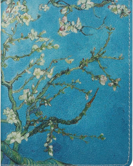 Passport Holder, Slim Travel Wallet RFID Blocking Card Case Passport Cover Protector Travel Essentials with Credit Card Slots Pockets for Women/Men, Almond Blossom Tree