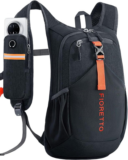 FIORETTO 10L Hiking Backpack for Women Men Mini Packable Backpack Lightweight Small Daypack for Camping Travel Outdoor, Black