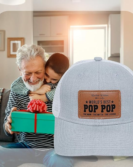 VIOZOFA Men's Hat Gifts - Men Cap Gifts for Christmas Father's Day Birthday Trucker Hat Leather Pattern Baseball Cap