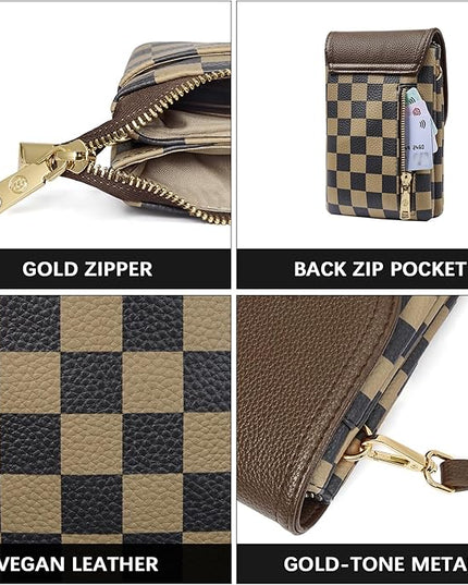 BOSTANTEN Vegan Leather Small Crossbody Bags for Women Designer Cell Phone Bag Wallet Purses Adjustable Strap