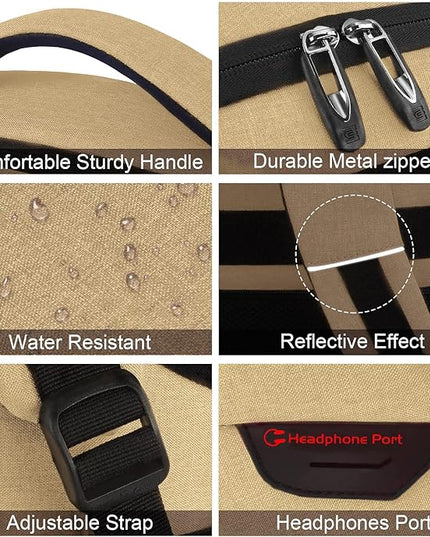 Laptop Backpack,Business Travel Anti Theft Slim Durable Laptops Backpack with USB Charging Port,Water Resistant College Computer Bag for Women & Men Fits 15.6 Inch Laptop and Notebook-Khaki