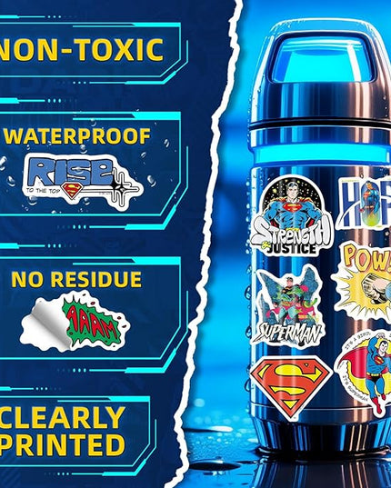 Superman Stickers Pack – 50PCS Superhero Vinyl Decals for Kids, Teens, Adults, Waterproof Sticker Decals for Laptop, Water Bottle, Skateboard, Luggage, Phone, Notebook, Party Favors & Gifts
