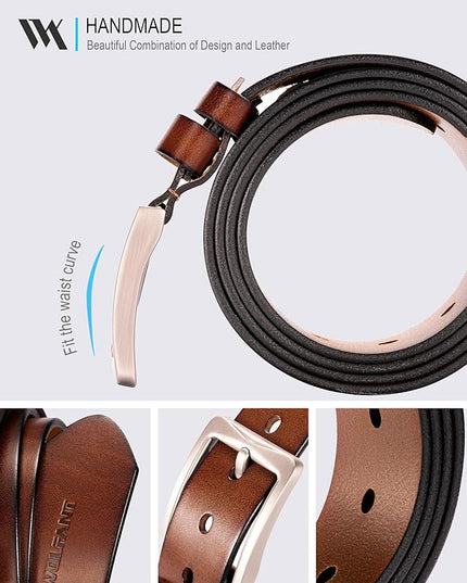 WOLFANT 1.5" Full Grain Leather Belt for Men in Gift Box,100% Italian Real Solid Leather