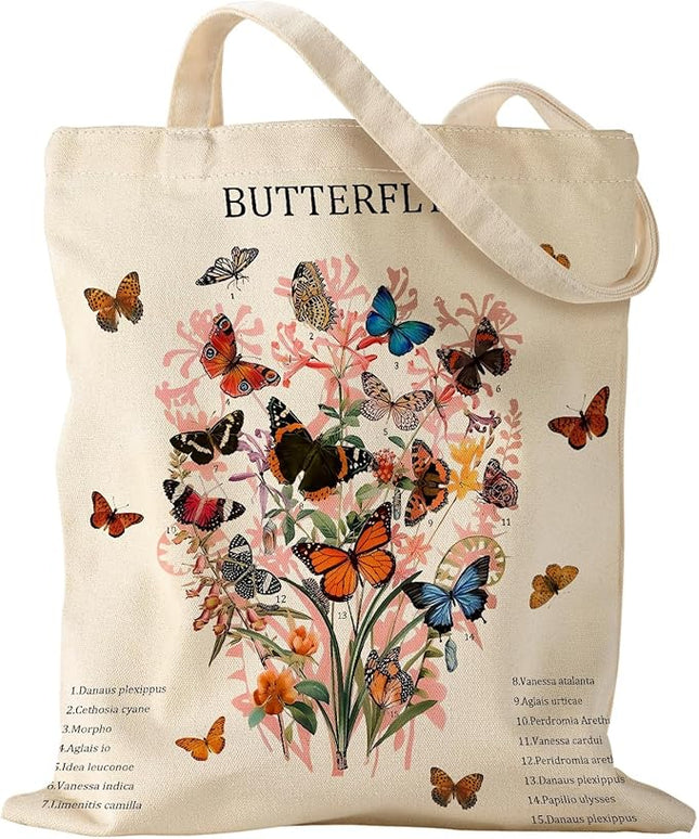 Aesthetic Canvas Tote Bag - Reusable Shoulder Tote Bag for Women Lady Casual Vacation, Shopping, Work, Gym