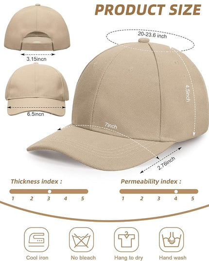 Handepo 24 Pcs Blank Baseball Cap Adjustable Back Strap Plain Blank Camouflage Hat Unisex Baseball Cap for Trucker Men Women