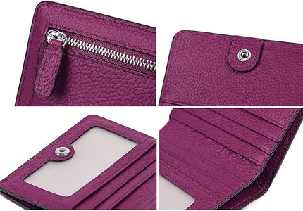 AINIMOER Small Leather Wallet for Women, Ladies Credit Card Holder RFID Blocking Women's Mini Bifold Pocket Purse