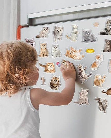 20 Pcs Cat Thick Gel Clings Kitten Window Gel Clings Decals Stickers for Kids Toddlers and Adults Cute Reusable Window Clings for Home Airplane Classroom Nursery Cat Party Supplies Decorations