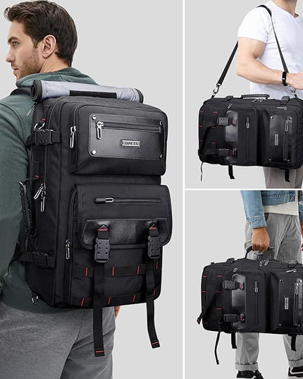 WITZMAN Carry On Travel Backpack for Men Duffle Bags Fit for 17 Inch Laptop Airline Approved Laptop Backpack(B685 Black)