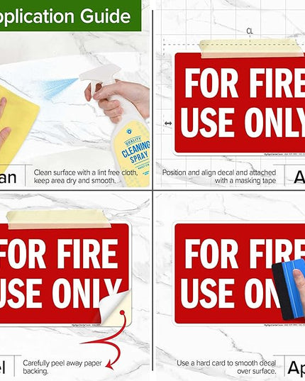 For Fire Use Only Sign, 10x7 Inches, 4 Mil Vinyl Decal Stickers Weather Resistant, Made in USA by My Sign Center