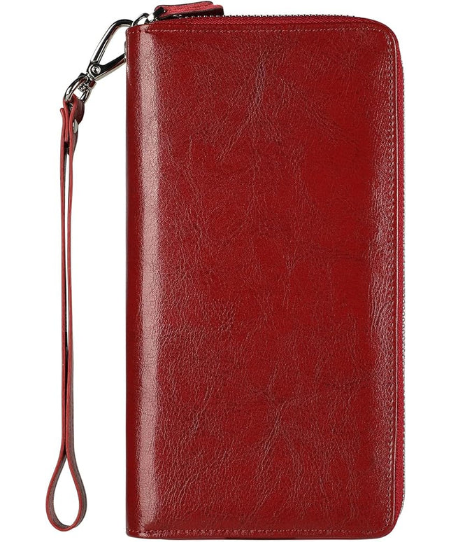 Lavemi Small Compact Women Wallet RFID Blocking Genuine Leather Bifold Purse with ID Windows