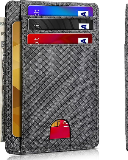 Artpaxy Slim Wallet for Men & Women, Minimalist Front Pocket Card Holder for Travel, RFID Blocking, Water Resistant Nylon Wallet for ID & Cash & Credit Card