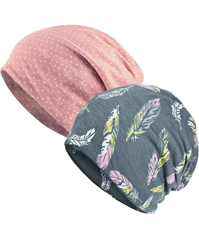 ELLEWIN Cotton Slouchy Beanie Hip-Hop Soft Lightweight Running Beanie Adult Dwarf Hats Chemo Cap for Men Women