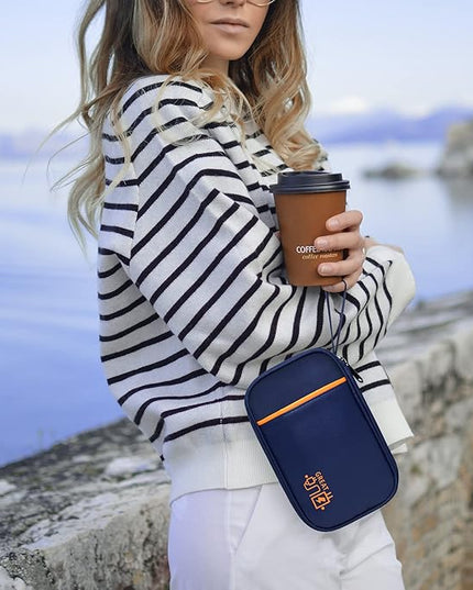 Travel Cable Organizer Bag Pouch Electronic Accessories Carry Case Portable Waterproof All-in-One Storage Bag for Cable,Charger, Phone, Hard Drive，SD Card-Navy Blue