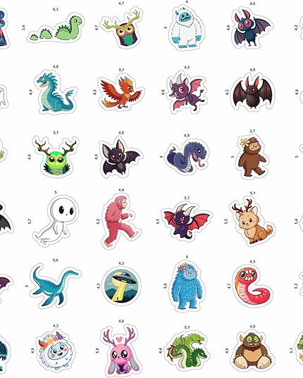 100Pcs Cryptid Stickers Waterproof, Decals - Cryptids Gifts, Party Supplies - Gift for Women & Men
