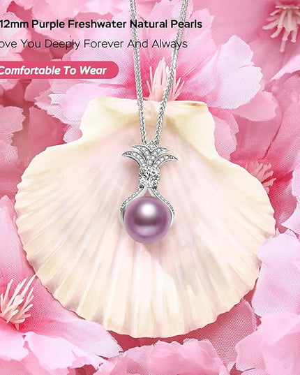 Gifts for Wife Women Anniversary -Pearl Necklace -Mom Girlfriend Her Fine Jewelry Mothers Day Valentines Christmas Birthdays Gift