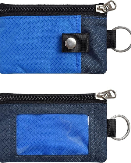 Minimalist RFID Blocking Small Wallet with ID Window,WaterResistant Zip Id Case Wallet with Lanyard Keychain for Cards,Cash,Travel,Women,Men
