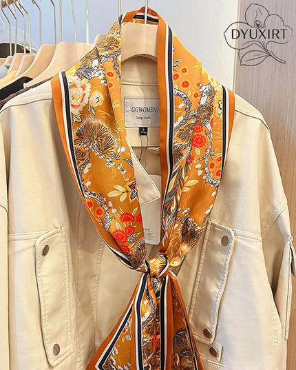 Head Scarf Purse Handle Neck Satin Hair Scarfs For Bag Lightweight Silky Long Thin Women's Fashion Scarves 59 * 5.9”