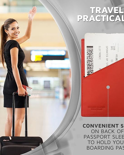 Alban RFID Passport Holder Women Men RFID Blocking Travel Passport Wallet Case Genuine Leather Passport Cover porta pasaporte