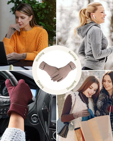 Clothirily Winter Gloves for Women, Touchscreen Texting Winter Gloves Women, Fleece Lined Warm Winter Glove for Cold Weather