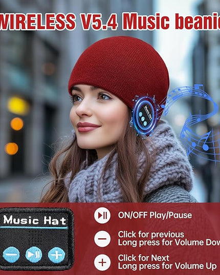 Bluetooth Beanie for Men Women, HD Stereo Sound Beanie with Headphones, Unique Tech Gifts for Men Husband Him Teen