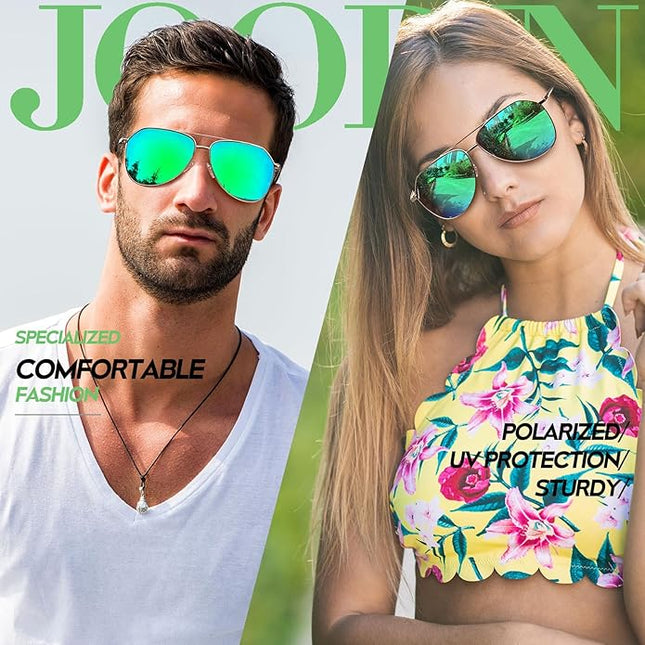 Joopin Polarized Metal Aviation Sunglasses Men, Classic Military Sun Glasses Women, Rectangle Shades UV400 Protection Costume