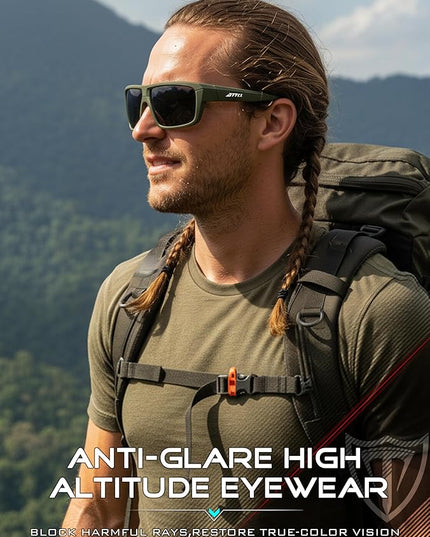 ATTCL Polarized Sunglasses Men for Fishing: UV Protection Lightweight TR90 Sports Wrap Sun Glasses Driving Golf Running