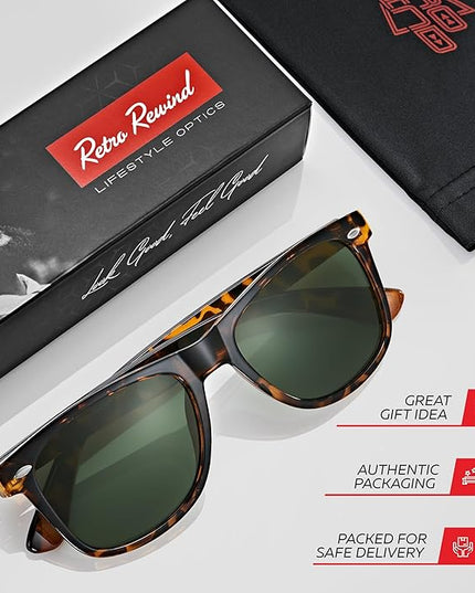 Retro Rewind Polarized Sunglasses for Men and Women - UV Protection Classic Sun Glasses