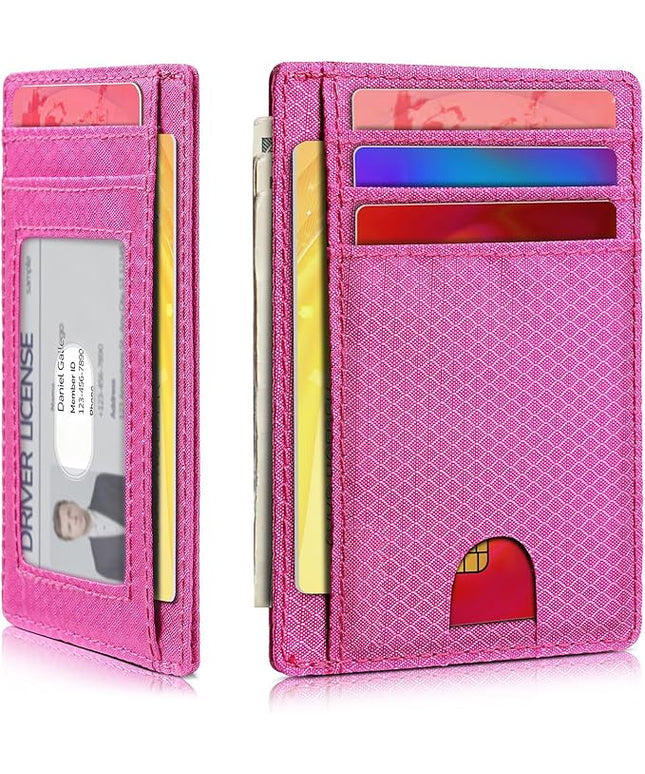 Artpaxy Slim Wallet for Men & Women, Minimalist Front Pocket Card Holder for Travel, RFID Blocking, Water Resistant Nylon Wallet for ID & Cash & Credit Card