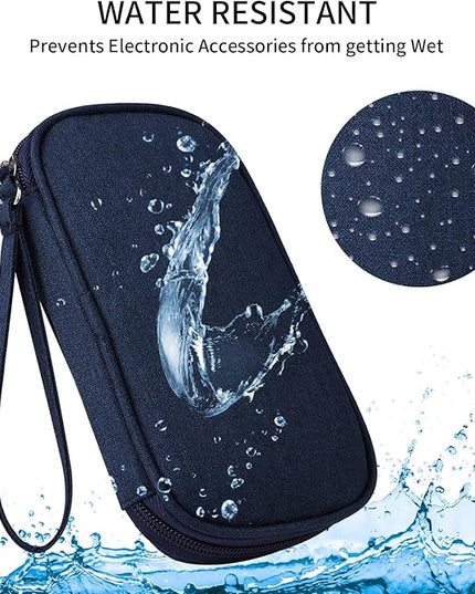 Travel Cable Organizer, Electronics Accessories Bag for Charger, Phone, Memory Card, Universal Gadget Organizer (Blue)