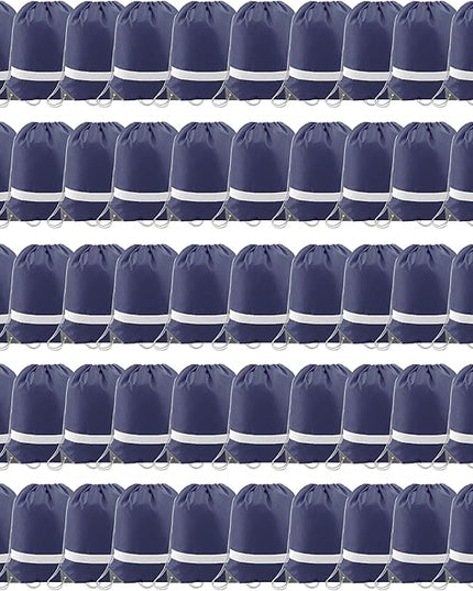 BeeGreen Drawstring Backpack Bags 20,30,50 Packs Reflective String Bags for Gym Sport Trip Cinch Sack DIY for Women Men