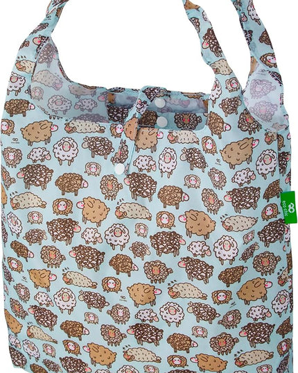 ECO CHIC Foldable Reusable Grocery Bags - Lightweight, Recycled & Reusable Shopping Bag - Waterproof Packable Tote