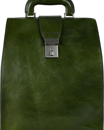 Time Resistance Leather Backpack for Men and Women - Business Rucksack Laptop Bag (Green)