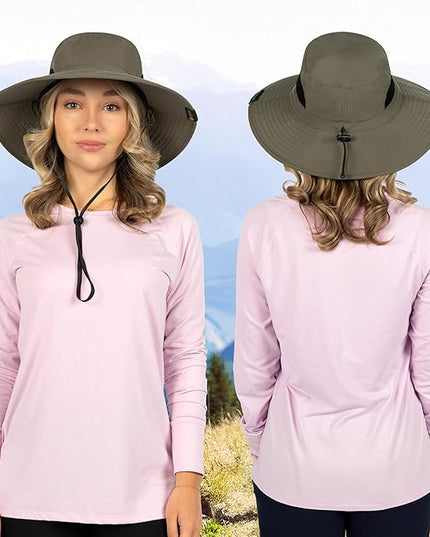 SUN CUBE Wide Brim Sun Hat Men Women, Fishing Hats Sun UV Protection, Mens Hiking Bucket Hat Safari Beach Boonie, UPF 50+