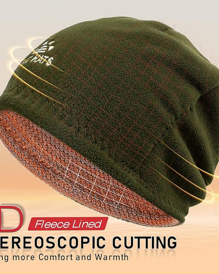Lvaiz Mens Winter Beanie Hat Warm Fleece Lined Skull Cap for Men Reversible Women Windproof Watch Hat Knit Warm Unisex Beanie