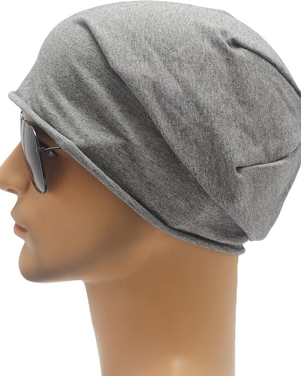 ZLYC Cotton Thin Slouchy Beanie Hat for Men Women Fashion Soft Stretch Knit Skull Cap