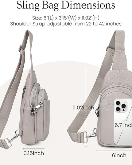 befen Genuine Leather Small Sling Bag for Women Anti-Theft Crossbody Chest Bags Fanny Packs for Travel with RFID Card Slots