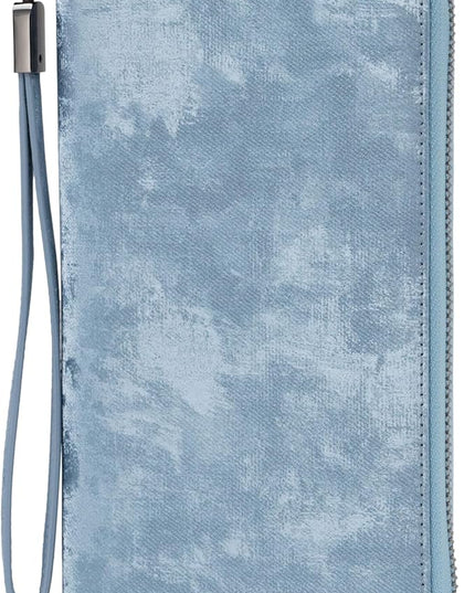 Bveyzi Women RFID Blocking Wallet Leather Zip Around Phone Clutch Large Capacity Ladies Travel Purse Wristlet | RFID Blocking, Zip Around, Large Capacity