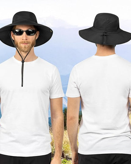SUN CUBE Wide Brim Sun Hat Men Women, Fishing Hats Sun UV Protection, Mens Hiking Bucket Hat Safari Beach Boonie, UPF 50+
