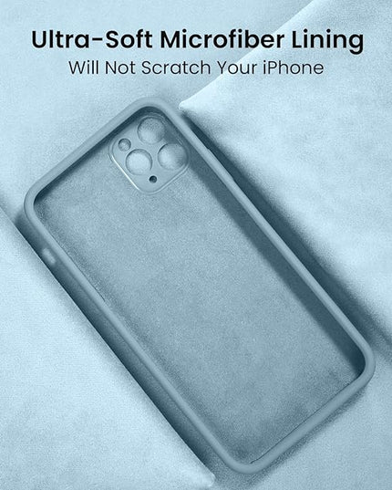 FireNova Designed for iPhone 13 Pro Case, Silicone Upgraded [Camera Protection] Phone Case with [2 Screen Protectors], Soft Anti-Scratch Microfiber Lining Inside, 6.1 inch, Sky Blue
