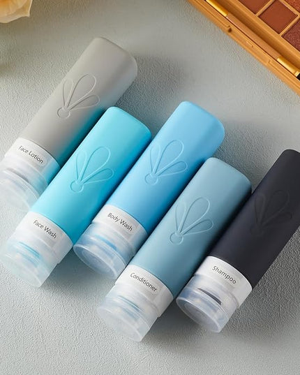 INSFIT Travel Bottles for Toiletries, TSA Approved 3oz Travel Size Toiletries, BPA Free Leak Proof Squeezable Silicone Tubes Travel Essentials for Shampoo Conditioner Lotion Soap