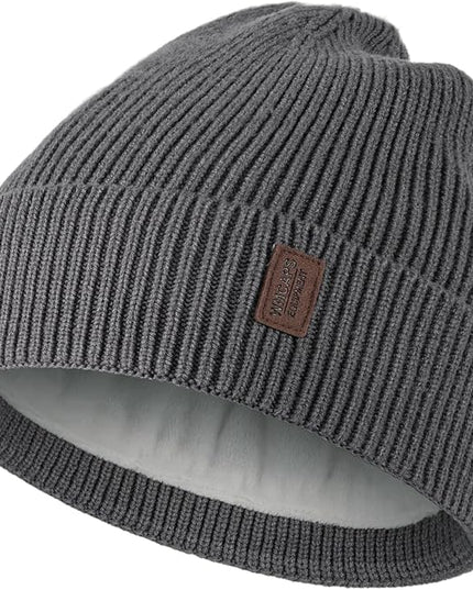 Wmcaps Winter Beanie for Men Women, Fleece Lined Beanie Soft Warm Knit Hat Ski Stocking Cuffed Cap